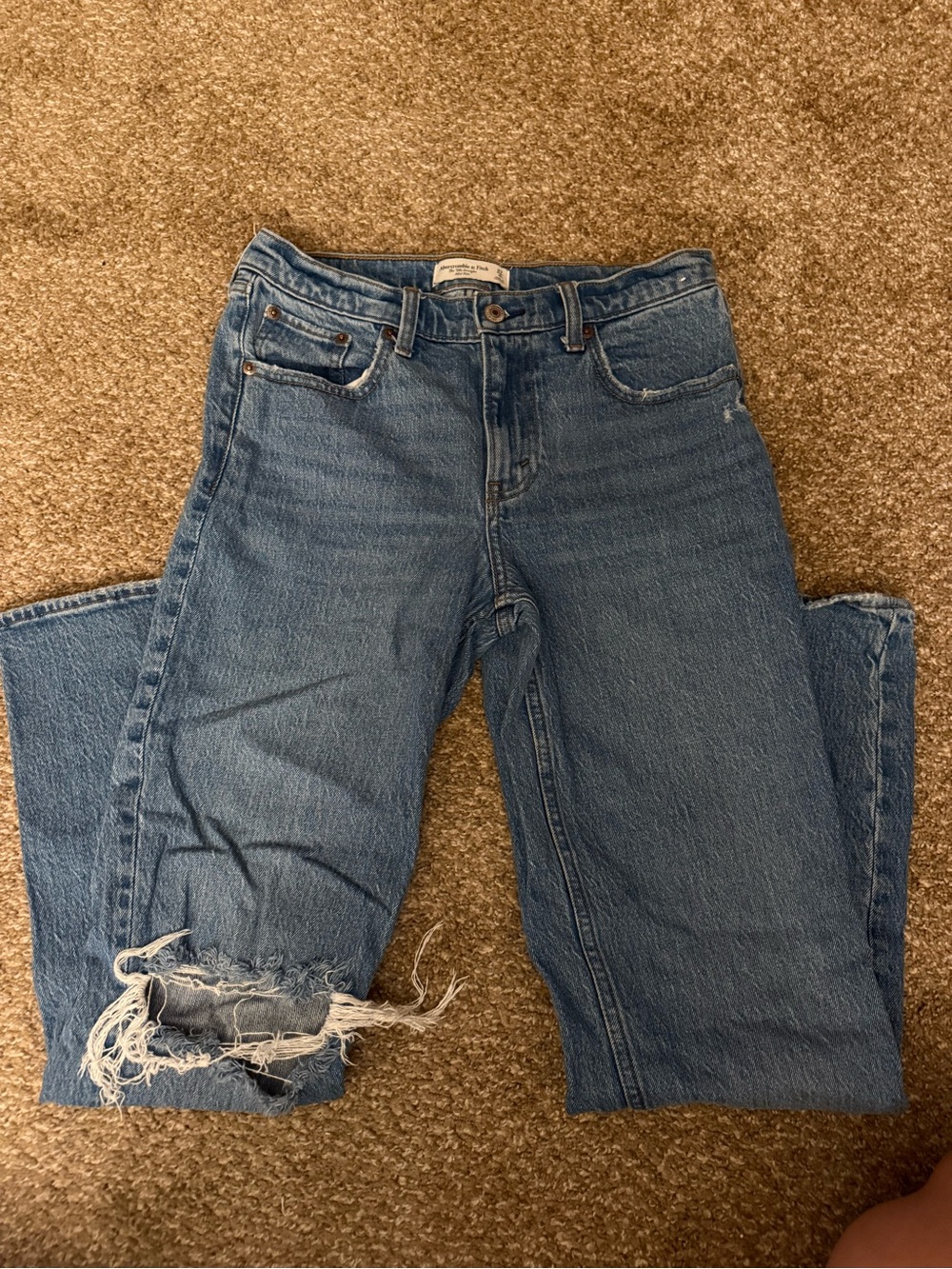 Abercrombie & Fitch Distressed Light Blue Boyfriend Jeans